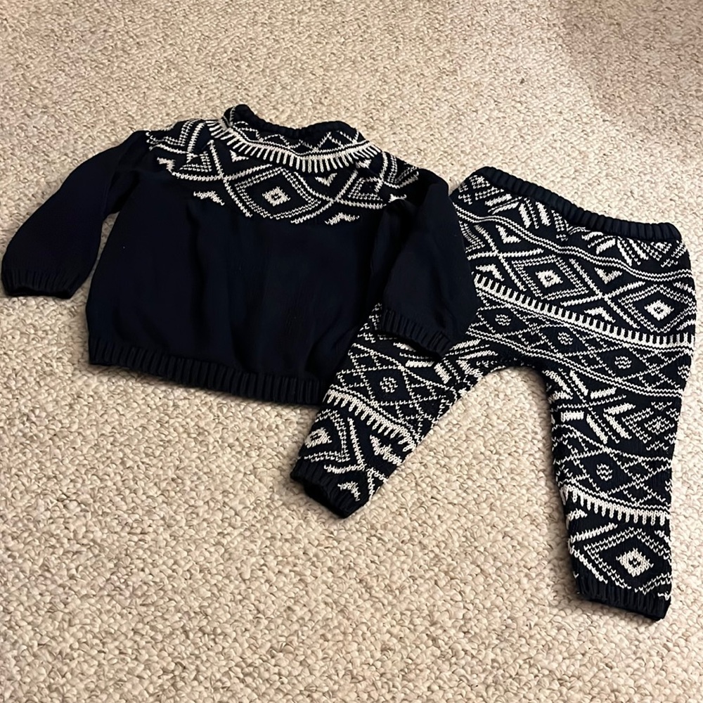 Fair Isle Sweater and Pants Set size 18-24 months